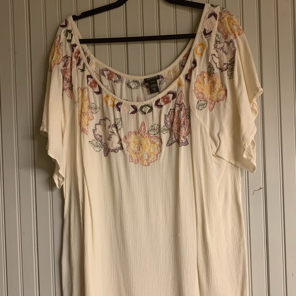 Boho off the shoulder gauzy top